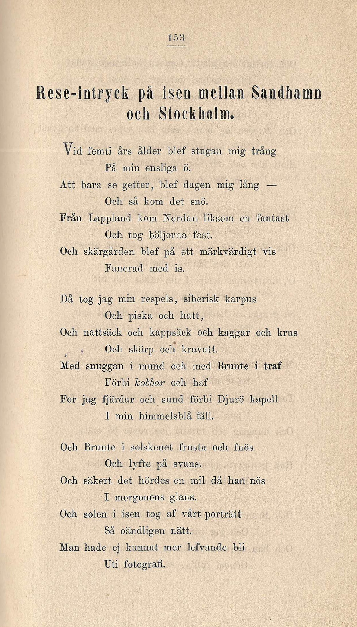 153 (Samlade Sånger och Visor, Gammalt och Nytt, af Elias Sehlstedt /  Första delen)
