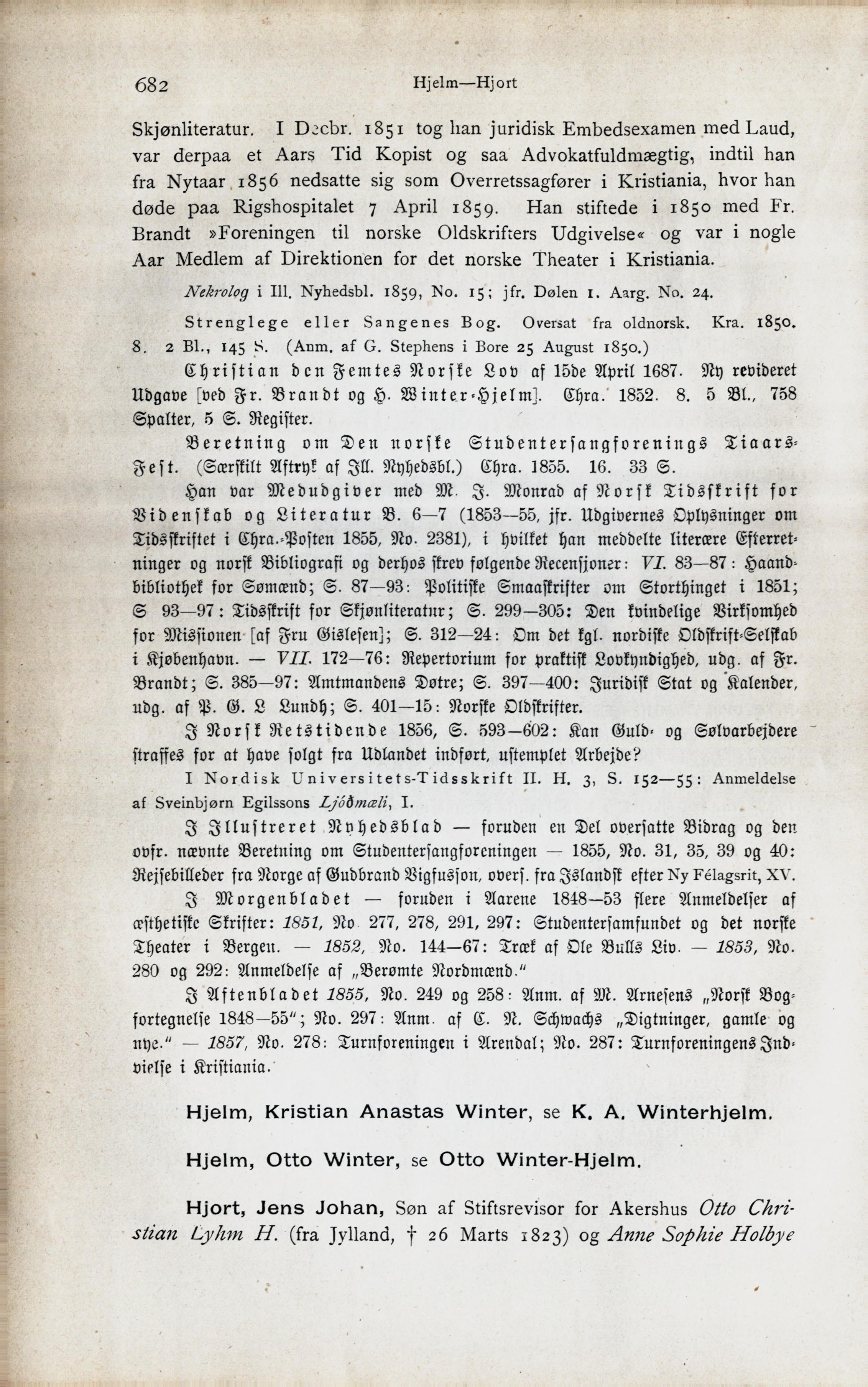 (Norsk Forfatter-Lexikon 1814-1880 / Bind.