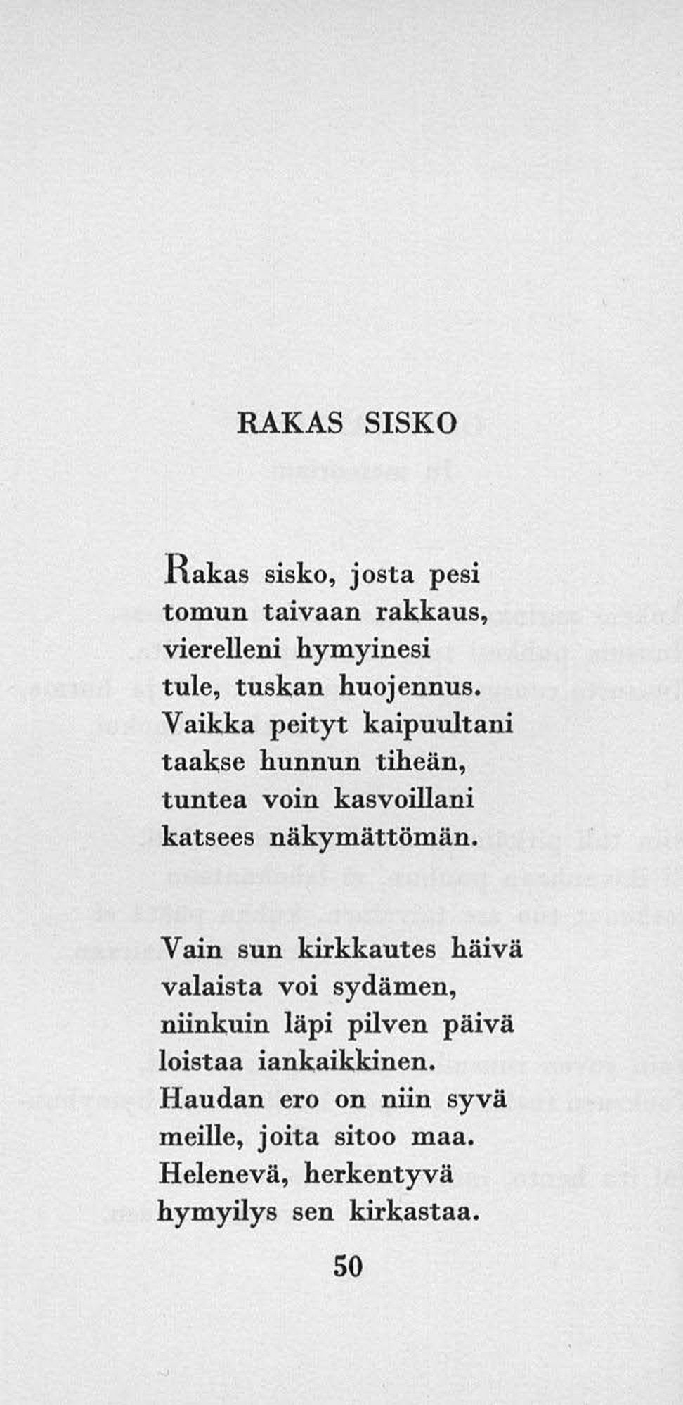 Runo siskolle