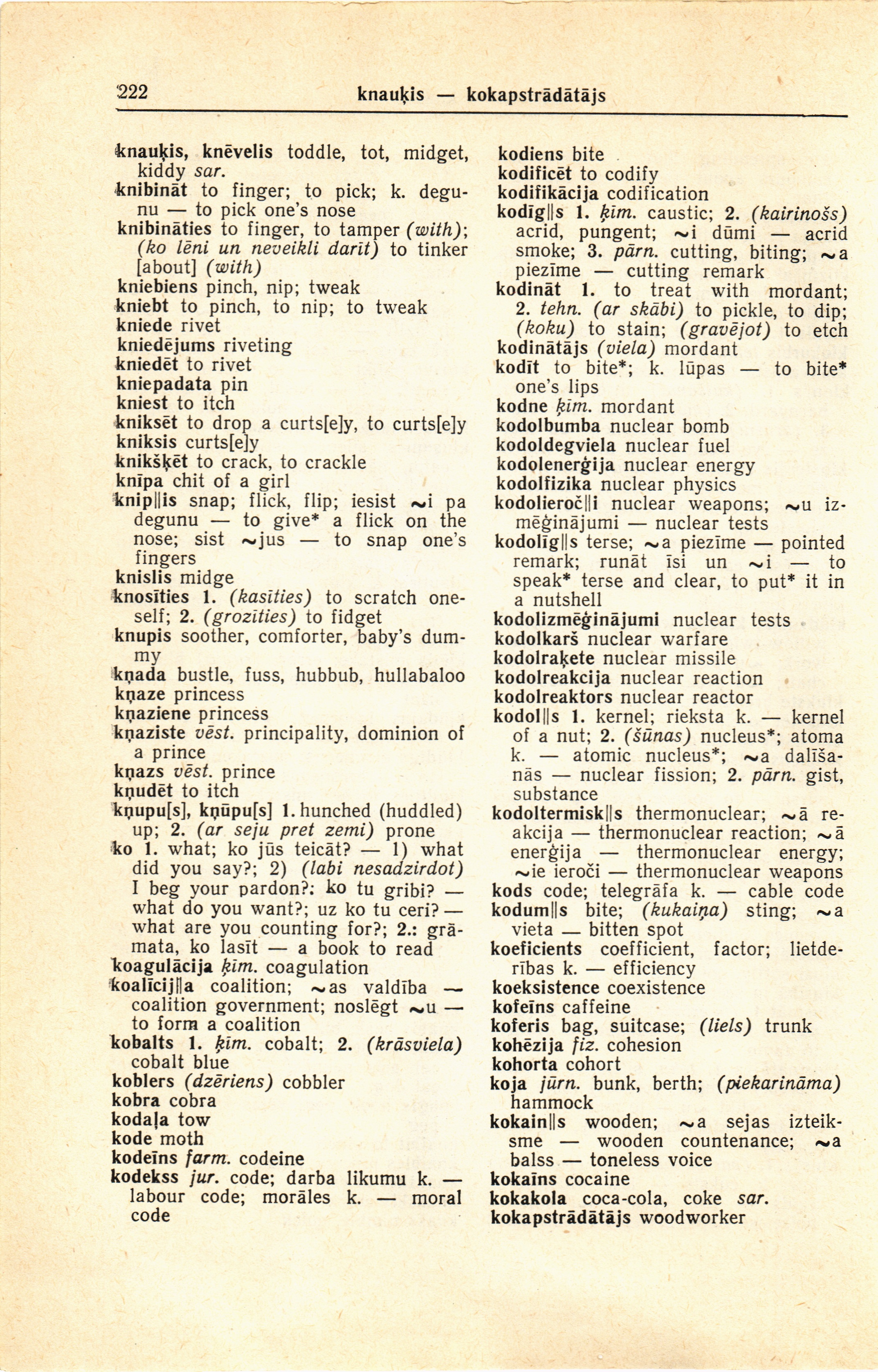 222 (Latvian-English dictionary : Latviesu-anglu vardnica)