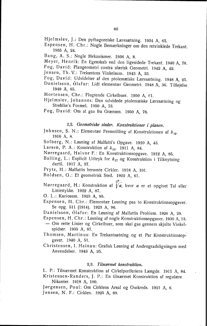 80 (Matematisk Tidsskrift / Generalregister 1909-1952)