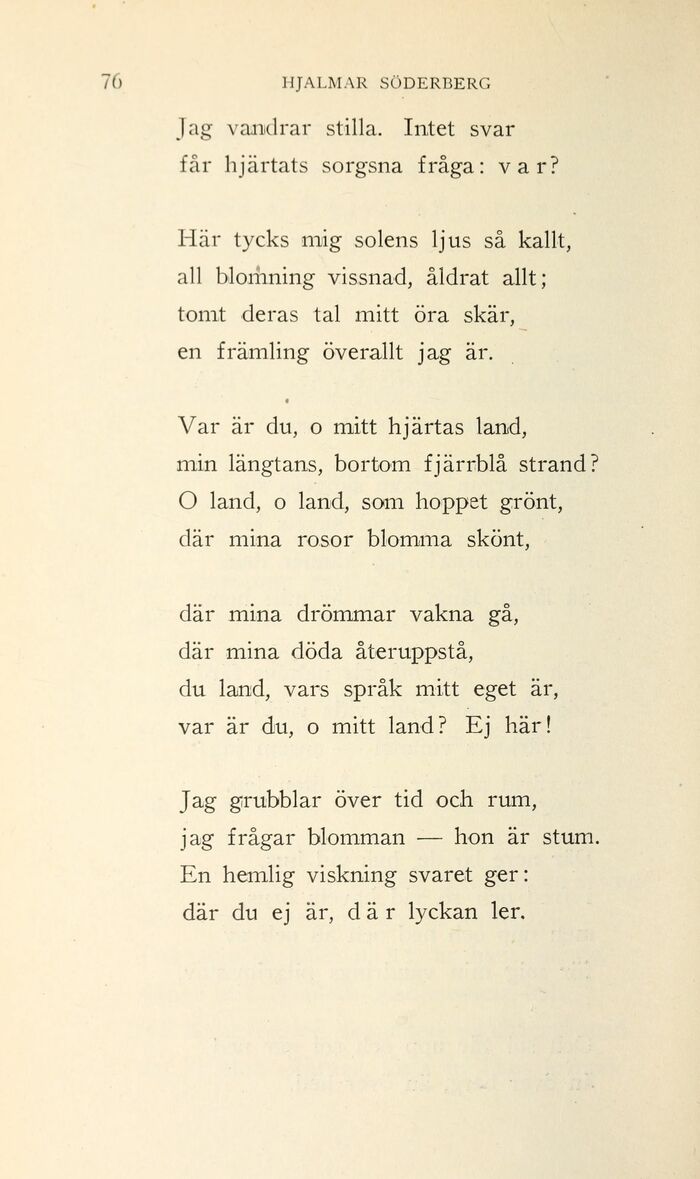 76 (Skrifter av Hjalmar Söderberg / Tionde delen. Vers och Varia)