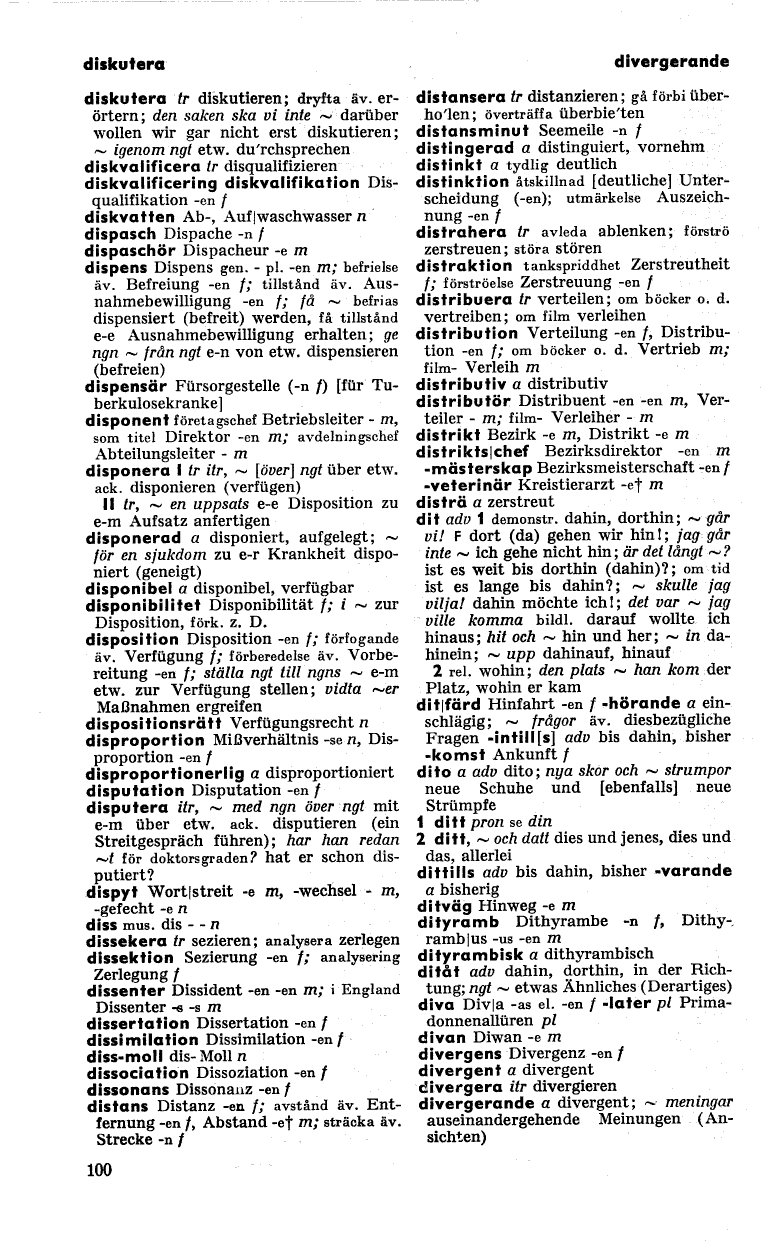100 (Svensk-tysk ordbok)