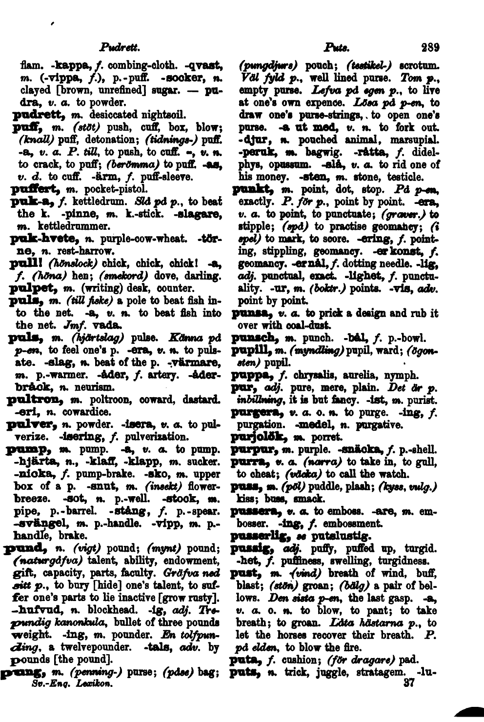 289 (Svensk-engelsk hand-ordbok)