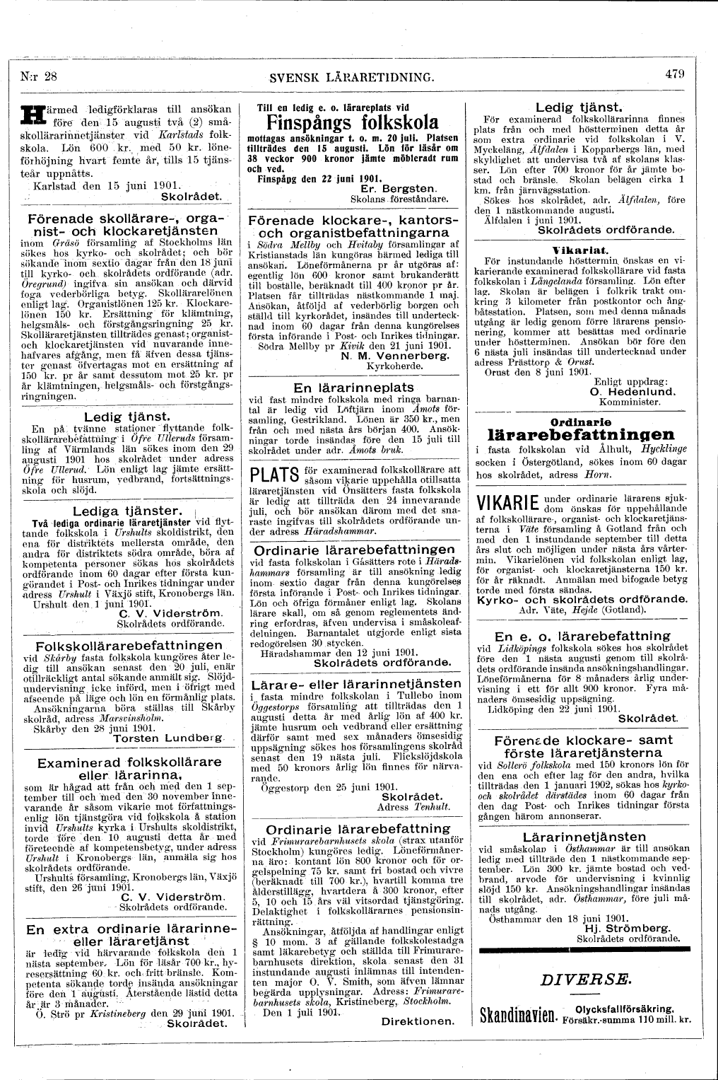 479 (Svensk Läraretidning / 20:e årg. 1901)