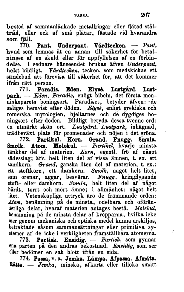 207 (Svenska språkets synonymer)
