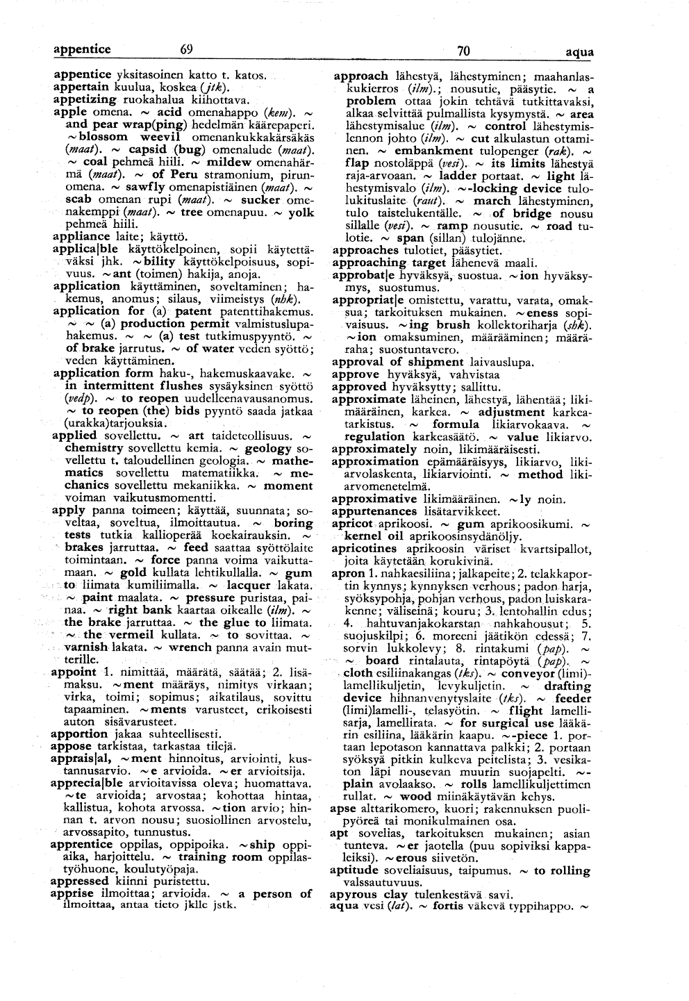 69-70 (Englantilais-suomalainen tekniikan ja kaupan sanakirja)