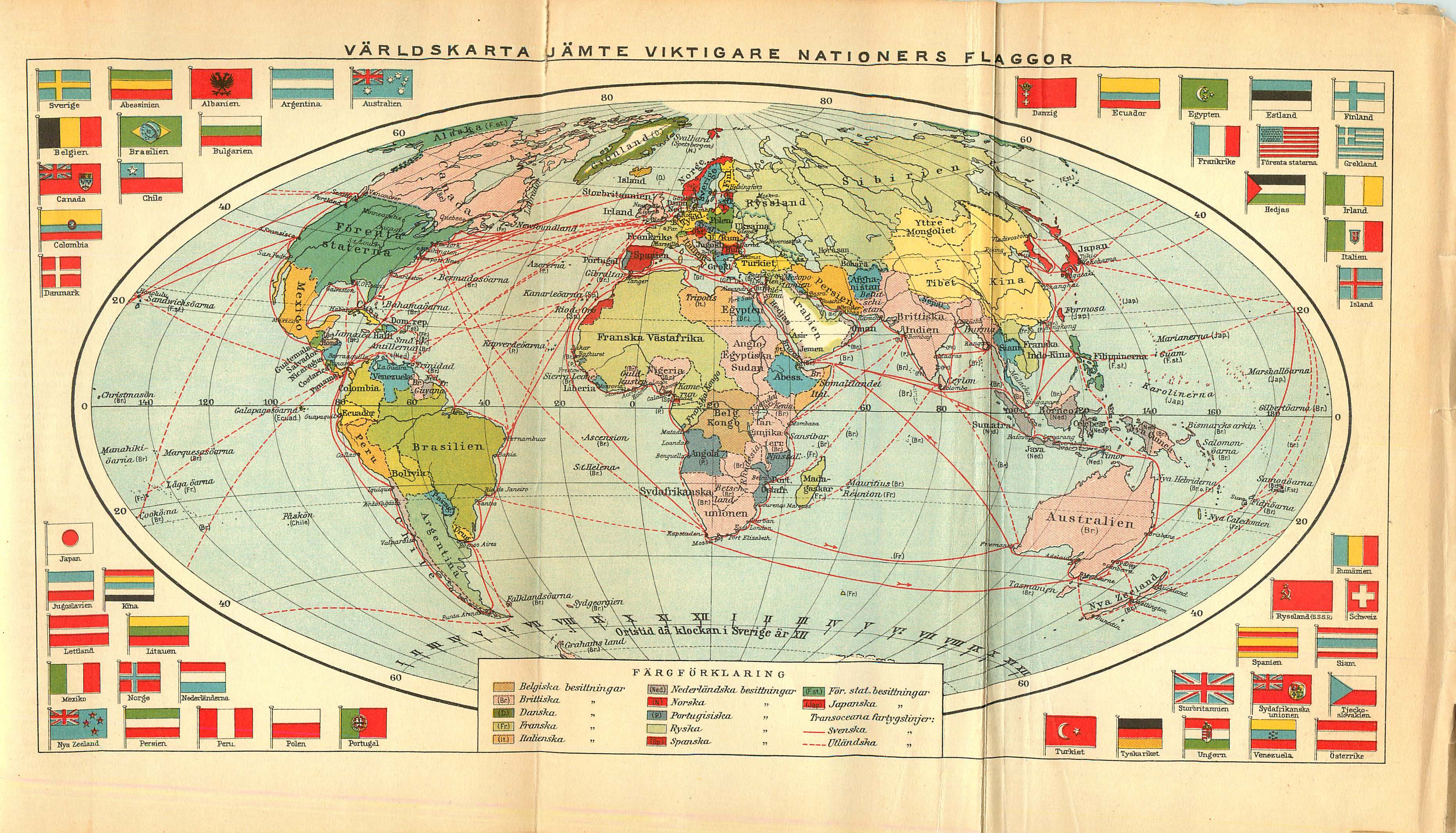 världskarta (Tidens Lexikon)