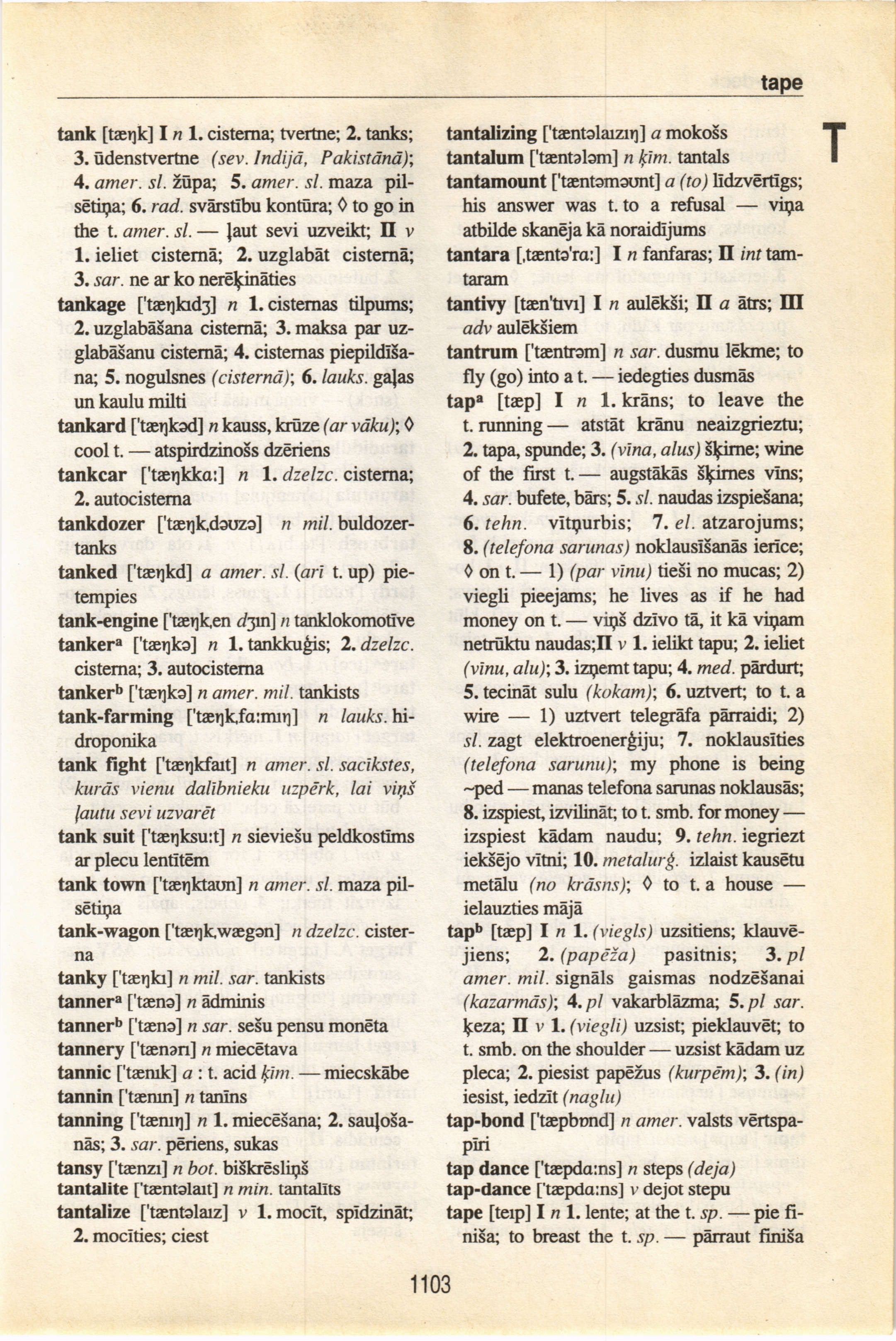 1103 (English-Latvian dictionary : Anglu-latviesu vardnica)