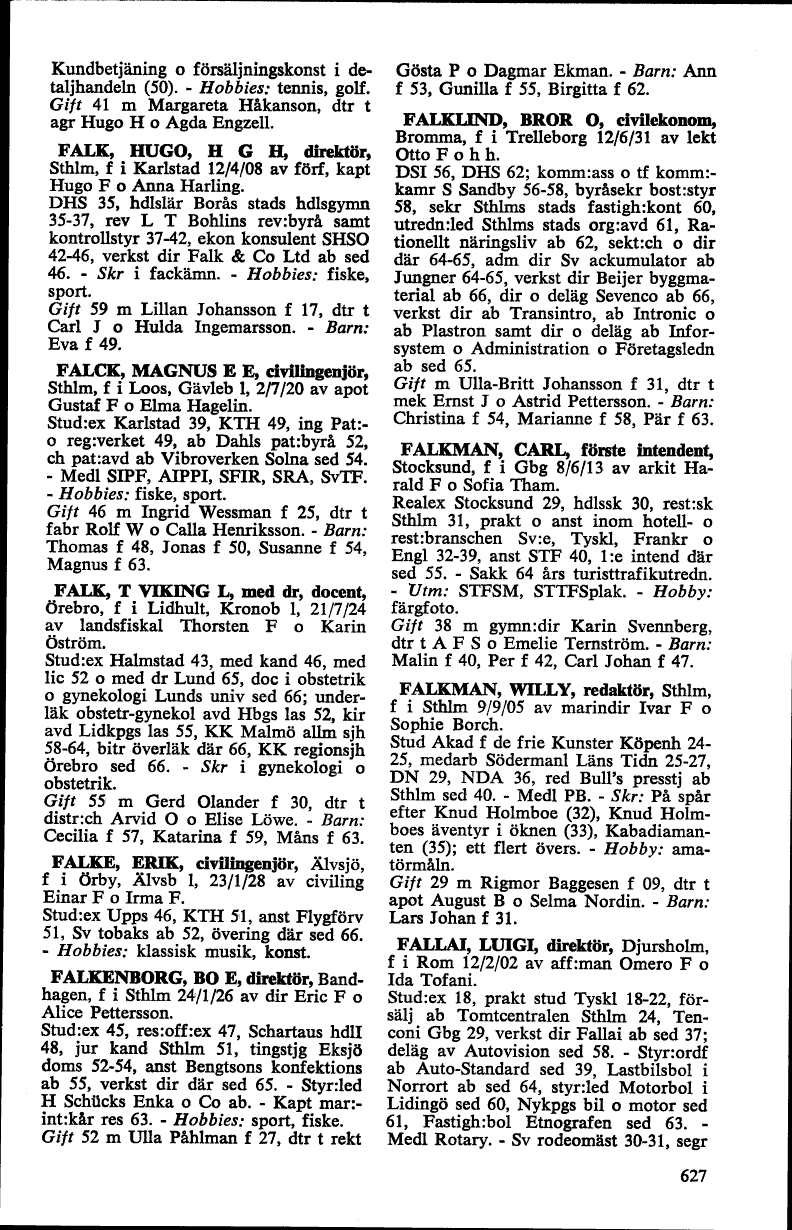 627 (Vem är Vem? / Norrland, supplement, register 1968)