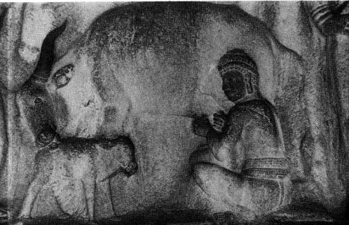Nedan: Relief,<bMahabalipuram, 600-tal