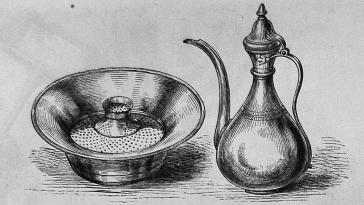 144. Österländsk vattenkanna oeh vatten fat.