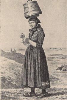 Fig. 9. Allmogedräkt från Refsnæs, Seeland.<bEfter F. C. Lund, Danske Nationaldrægter.
