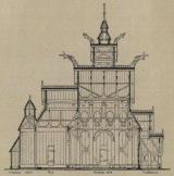 Fig. 5. Norsk Stavkirke (Gol).<bLængdesnit.