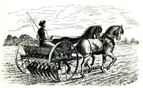 Fig. 211. Såningsmaskin. Amerikansk modell. Fig. 211. Såningsmaskin. Amerikansk modell.