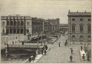 Östra hamngatan och börsen i Göteborg. Östra hamngatan och börsen i Göteborg.