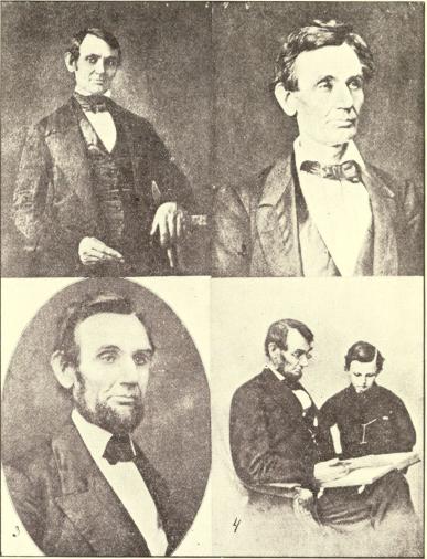 1 — Det äldsta porträttet af Lincoln, taget när han var 37 år gammal.<b2 — Lincoln i juni 1860, 50 år gammal.<b3 — Lincoln i februari 1861, 51 år gammal.<b4 — Lincoln och hans 11-årige son, Thomas (“Tad”) 1864.