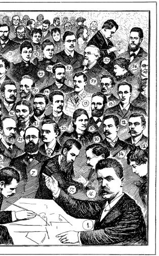 Tillhör uppsatsen: DEN STORA DAGEN ÅR 1900. Teckning af <span class=