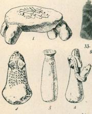 31. Dockor från choroti, u. ½.<b1 = mulåsna, 2 = kvinna, 3 = man,<b 4 = kvinna, som på chorotivis bär en liten flicka.