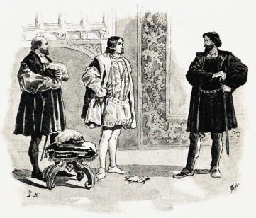 <smalIll. J.N.{=Jenny Nyström]</smal<b»Nu, marsk Karl, vill jag våga en dust på lif och död med eder. (Sid. 152.)