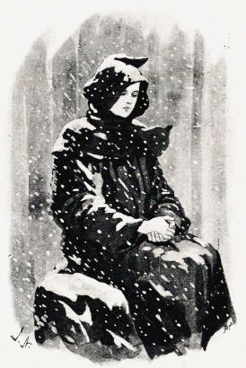 <smalIll. J.N.[=Jenny Nyström]</smal<bHon satt orörlig som en bildstod på stenen. (Sid. 198.)