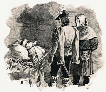 Nils betraktade länge den sårade. (Sid. 675.)