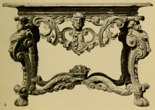 Förgylldt bord        Prunktisch        Table<bFig. 4. L. 98 cm. 1675—1700. Rum 53.