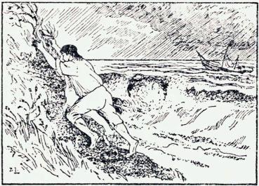 <smalIll. B. L.[=Brinsley Le Fanu]</smal<bRobinson ligg paa strandi.