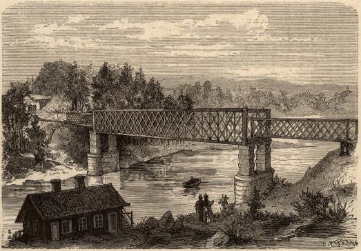                                <smalW. MEYER, X. A.</smal<bJernvägsbron vid Domnarfvet.