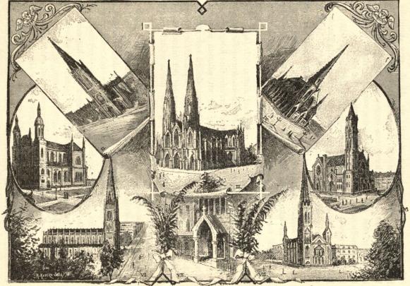 I. Judisk synagoga. II. Nådens kyrka. III. Romersk katolsk katedral. IV. Holländsk reformert kyrka. V. S:t Thomas kyrkan.<bVI. Trefaldighetskyrkan. VII. Den himmelska hvilans kyrka. VIII. Presbyteriansk kyrka. — Se sid. 84.