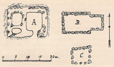 Fig. 11. Plan av Agundaborg av P. G. Vejde. (B utmärker kyrkan.)