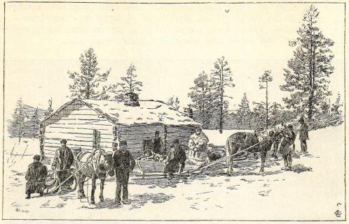 Vinterlifsbild från Norrbottens skogsland.<bTeckning för »Ord och bild» af <span class=