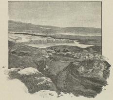 Mod kvelden kom vi nedover mod et vand, vi kaldte det «Langvandet»<b(Efter et fotografi).