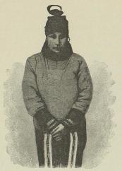 Bolette, grønlændermde af blandet herkomst, fra Godthaab.<b(Efter fotografi af inspektør C. Ryberg).