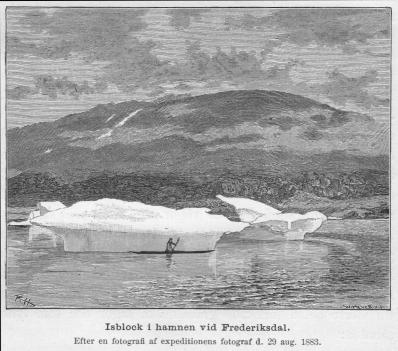 <smalIll. R. H.[=Haglund]                        W. MEYER, X. A.</smal<bIsblock i hamnen vid Frederiksdal.<bEfter en fotografi af expeditionens fotograf d. 29 aug. 1883.