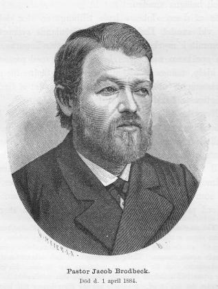 <smalIll. W. MEYER, X. A.                        BLH., sc</smal<bPastor Jacob Brodbeck.<bDöd d. 1 april 1884.