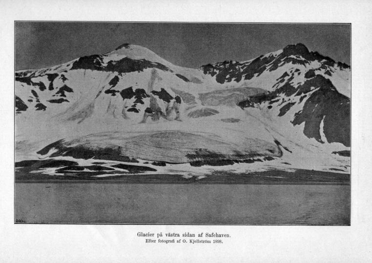 Glacier på västra sidan af Safehaven,<b<bEfter fotografi af O. Kjellström 1898.