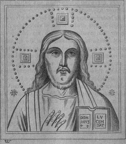 Bild 34. Kristushufvud från S. Ponziano, från sjunde århundradet.