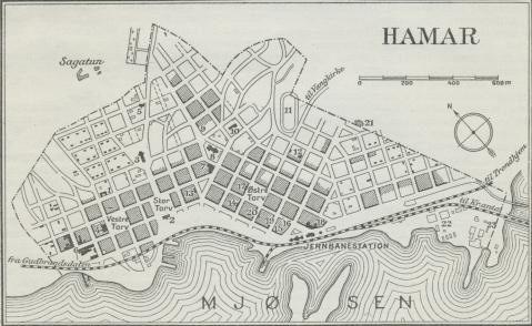 Situationsplan over Hamar.