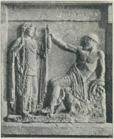 Fig. 2. Tempelmetope fra Selinus: Mødet mellem<bHera og Zeus.