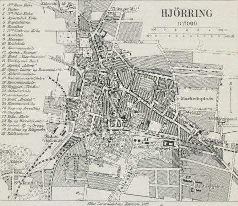 Situationskort over Hjørring.