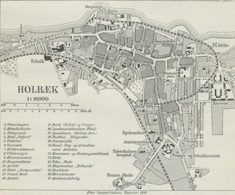 Situationskort over Holbæk.