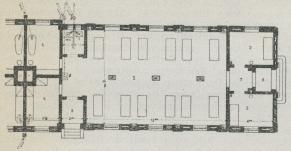 Fig. 2. Den ene Halvdel af en Pavillon paa Blegdamshospitalet.