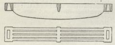 Fig. 3.<bLængdesnit og Plan af tre sammenstøbte Ristestænger.