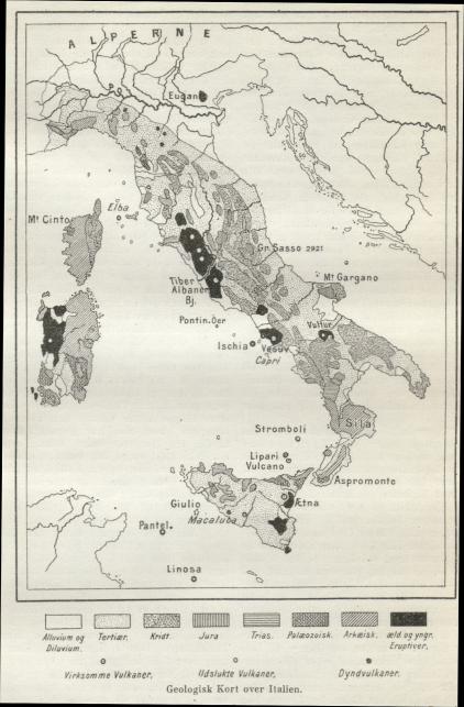 Geologisk Kort over Italien.