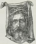 Fig. 6. Veronika-Billede<baf Jesus af Albrecht Dürer<b(efter et Kobberstik).