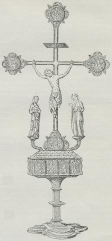 Fig. 3. Relikviegemme med Krucifiks fra Slagelse<b(Nationalmus. i Kbhvn).