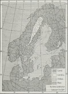 Fig. 4. Ancylus-Søen (efter De Geer).