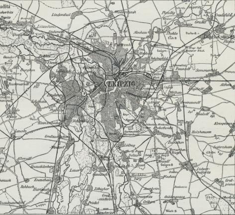 Situationsplan over Leipzig.