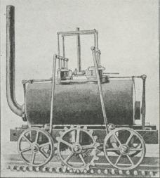 Fig. 10. Blenkinsops Tandhjulslokomotiv, bygget<b1812 af Murray.